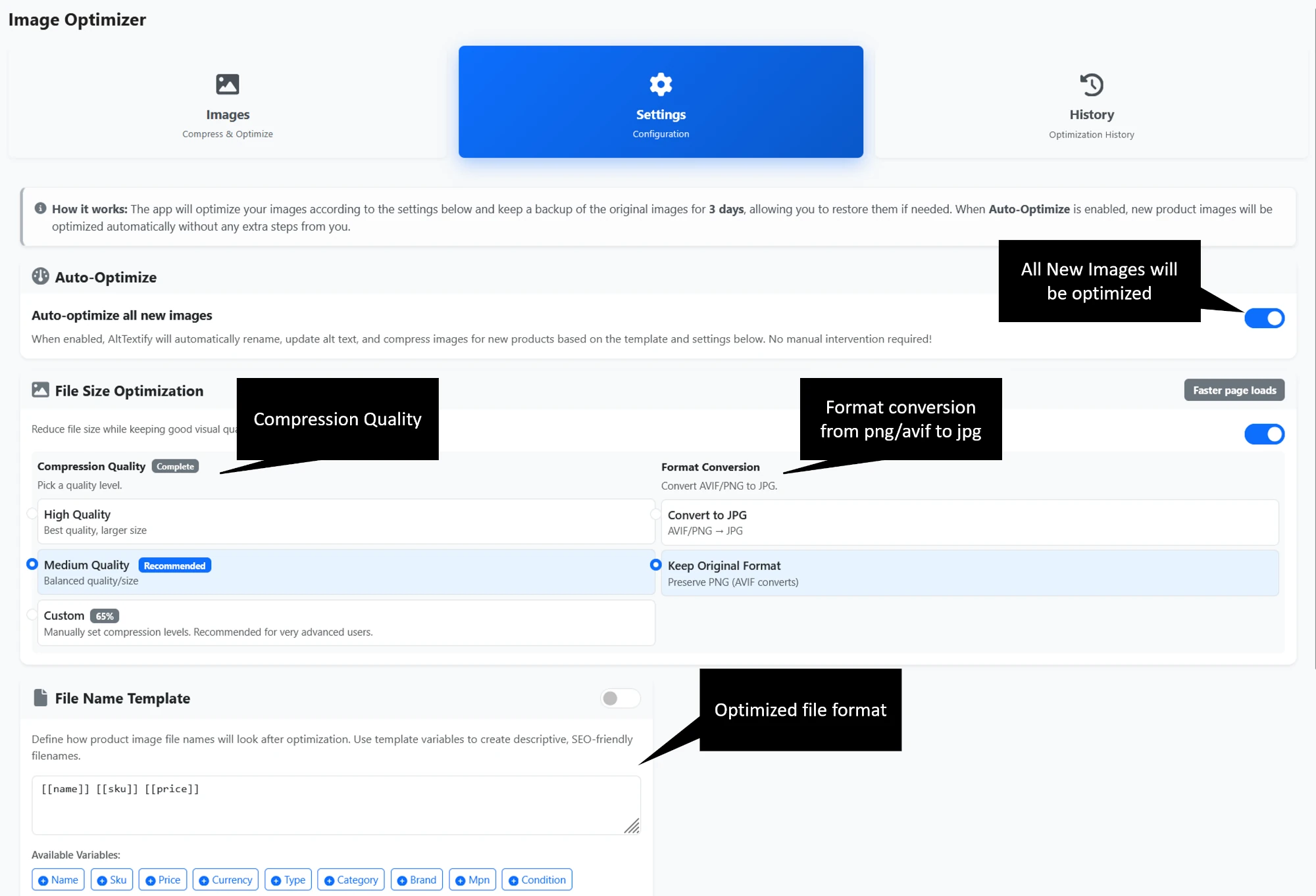 BigCommerce Bulk SEO Optimizer App showing SEO issues and solutions